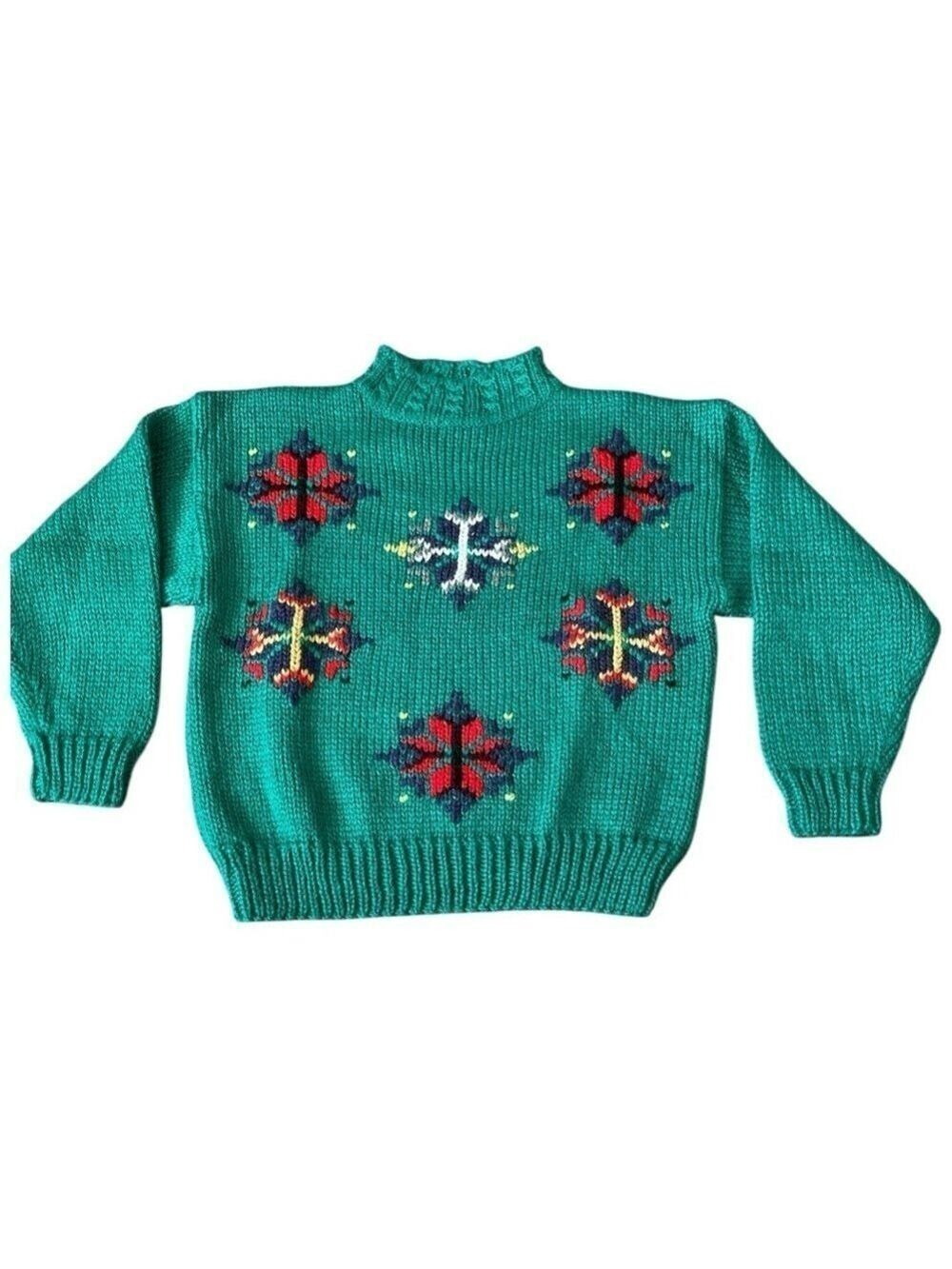 Vintage 90’s Hand Knit Sugar Co. LTD Mockneck Sweater Size Large